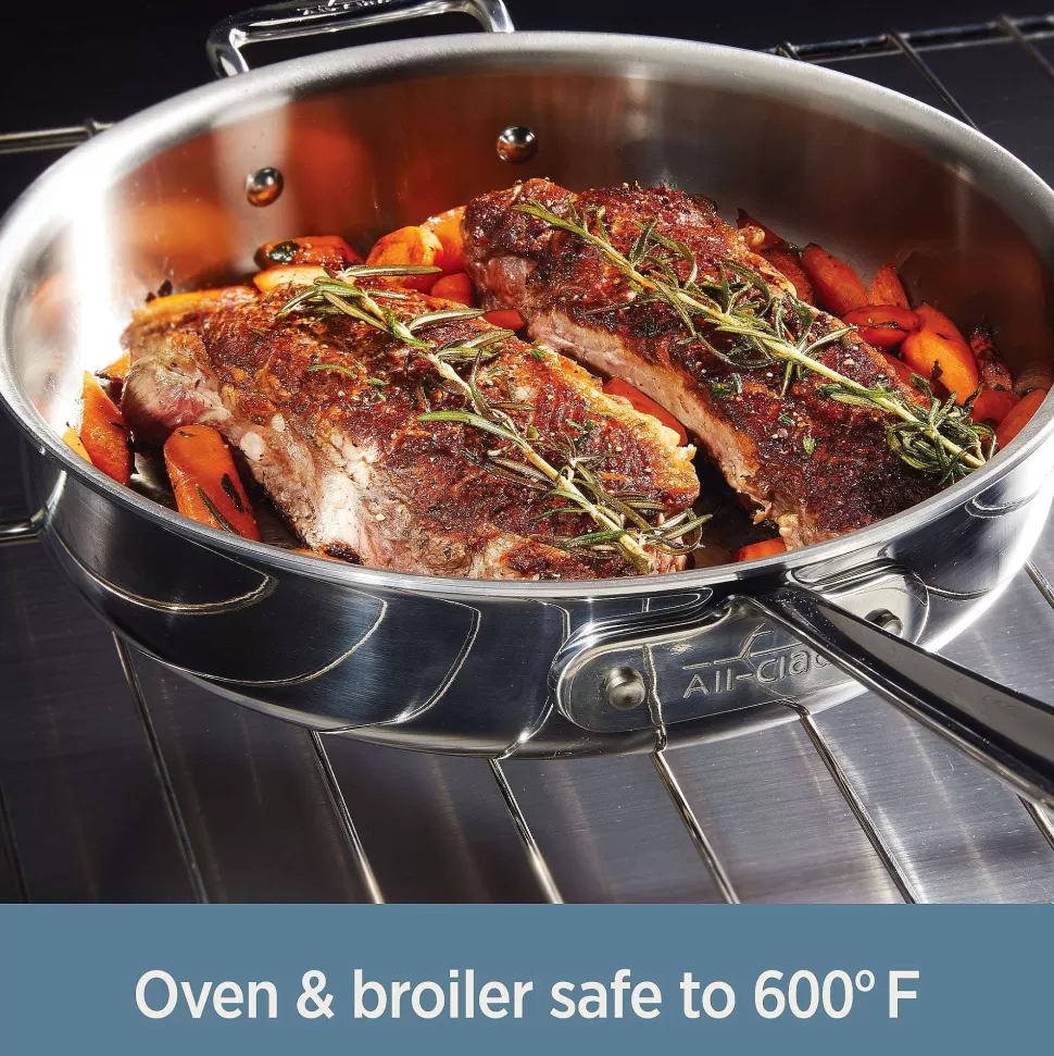All-Clad Fry Pans & Skillets<D3 Stainless 3-Ply Bonded Cookware, Fry Pan With Lid, 12 Inch