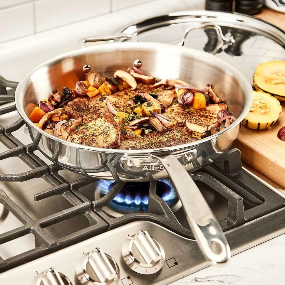 All-Clad Soups & Stockpots<D3 Stainless Everyday 3-Ply Bonded Cookware, Rondeau, 8 Quart