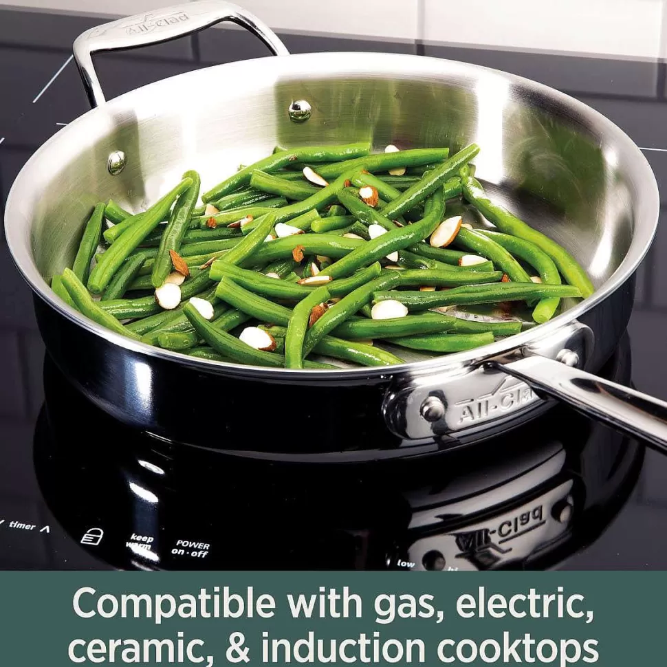 All-Clad Fry Pans & Skillets<D5 Stainless 5-Ply Cookware, Essential Saute Pan, 6 Quart