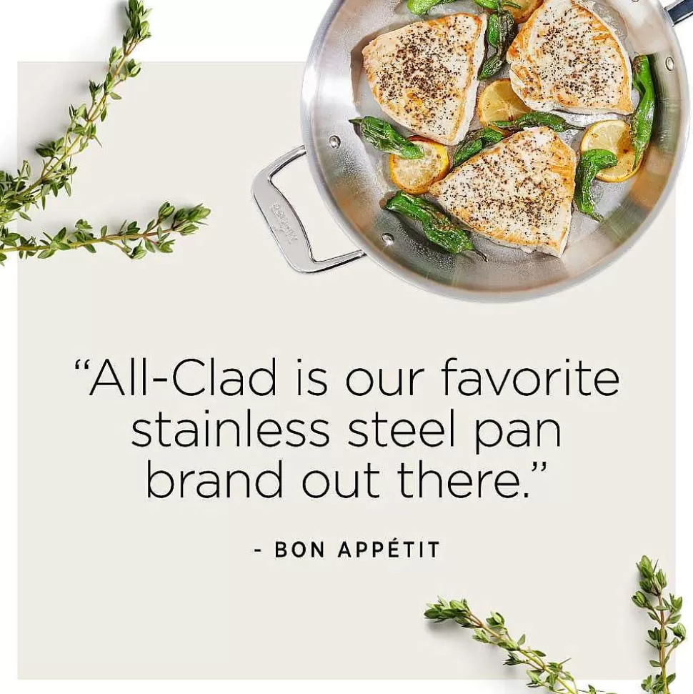All-Clad Fry Pans & Skillets<D5 Stainless Polished 5-Ply Bonded Cookware, Chicken Fryer With Screen, 4 Quart