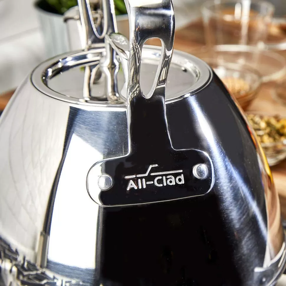 All-Clad Specialty Cookware<Gourmet Accessories, Stainless Steel Stovetop Tea Kettle, 2 Quart