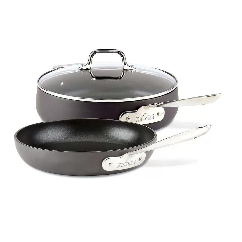 All-Clad Cookware Sets<Ha1 Hard Anodized Nonstick Cookware, 2 Piece Fry Pan And Saute Pan With Lid Set, 10 Inch And 4 Quart