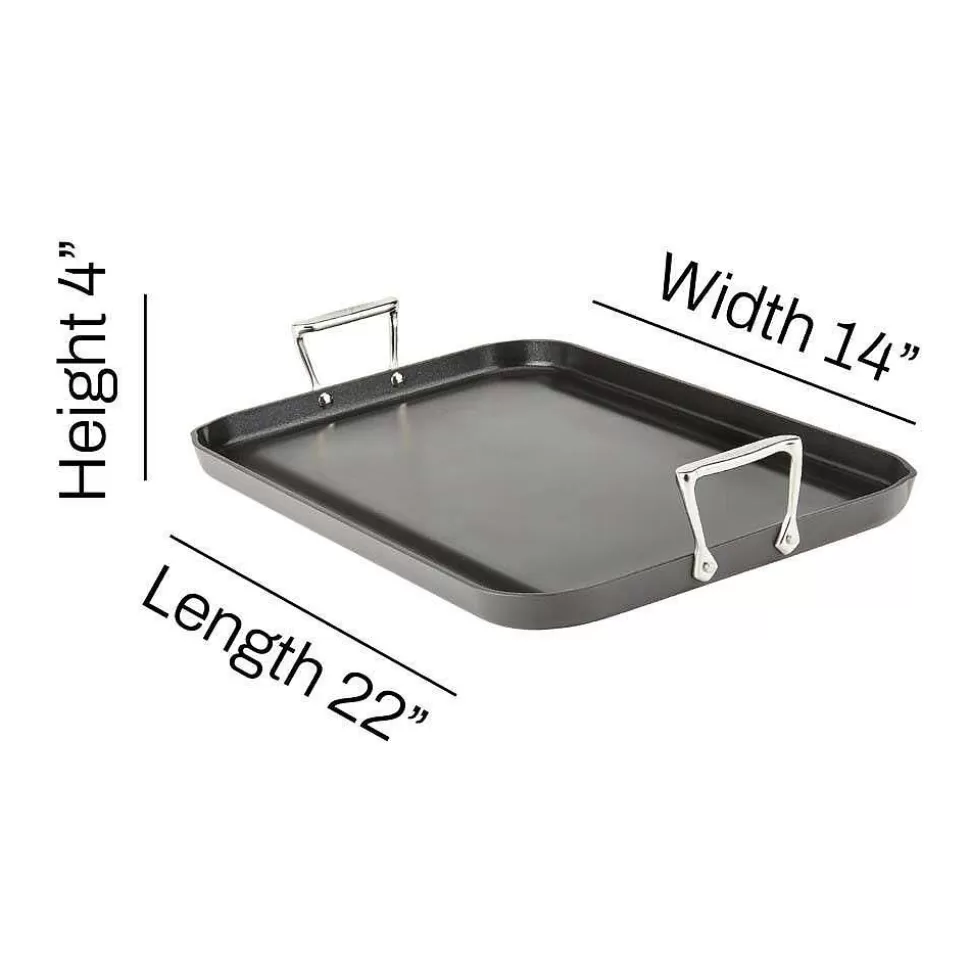 All-Clad Griddle & Grill Pans<Ha1 Hard Anodized Nonstick Cookware, Double-Burner Griddle, 13 X 20 Inch