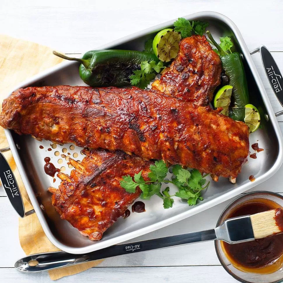 All-Clad Outdoor Cookware<Outdoor Stainless Steel Roaster, 11 X 15 Inch