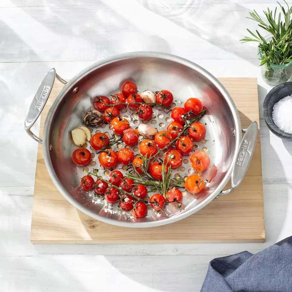 All-Clad Outdoor Cookware<Outdoor Stainless Steel Round Basket, 11 Inch